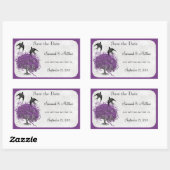 Paarse Heart Leaf Tree Weddenschappen Rechthoekige Sticker (Vel)