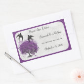Paarse Heart Leaf Tree Weddenschappen Rechthoekige Sticker (Envelop)