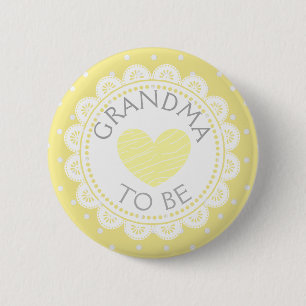 Paarse Heart Polka Dot Grandma om Button te worden