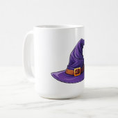 Paarse heksenhoed voor Halloween Koffiemok (Voorkant links)