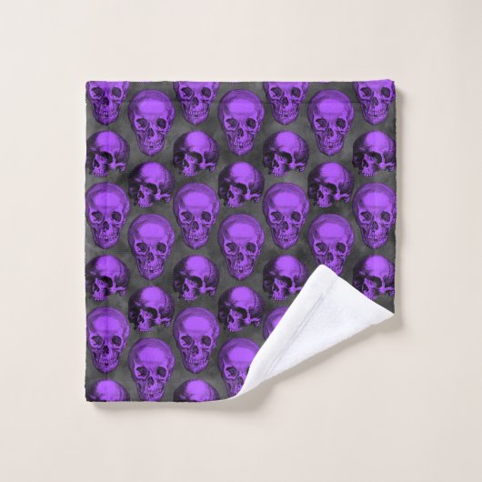 Paarse hemellichamen en zonnebloempitten, ontwerp  bad handdoek (Wasdoekje)