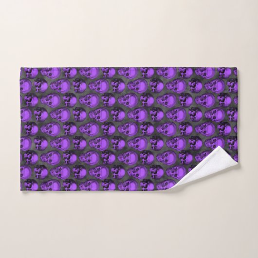 Paarse hemellichamen en zonnebloempitten, ontwerp  bad handdoek (Handdoek)