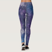 Paarse Hemelse Wereldkaart (12) Leggings (Achterkant)