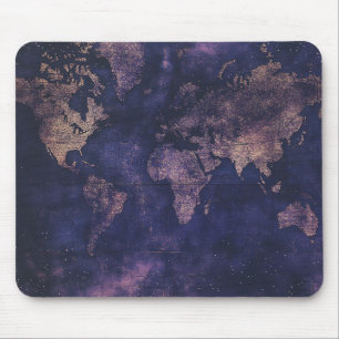  Paarse Hemelse Wereldkaart (9) Muismat