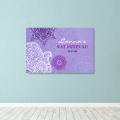 Paarse Hemsa Bat Mitzvah Memory Inlogbord Canvas Afdruk (Insitu (Houten vloer))