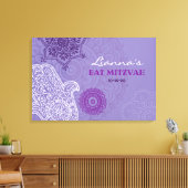 Paarse Hemsa Bat Mitzvah Memory Inlogbord Canvas Afdruk (Insitu (Woonkamer))