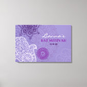 Paarse Hemsa Bat Mitzvah Memory Inlogbord Canvas Afdruk (Voorkant)