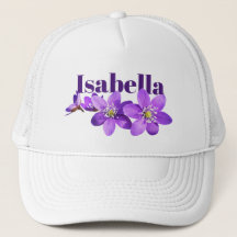 Paarse Hepatica Bloemen met Naam