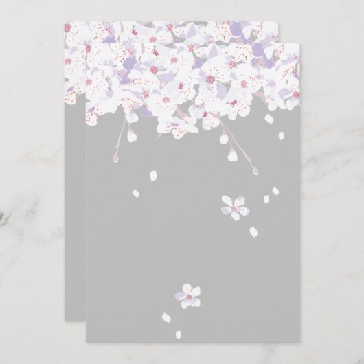 paarse herfst florale sakura - programma wenskaart (Voorkant / Achterkant)