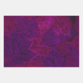 Paarse herfst roze neon Dark Maple Leaves Inpakpapier Vel (Voorkant 2)