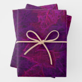 Paarse herfst roze neon Dark Maple Leaves Inpakpapier Vel (In situ)