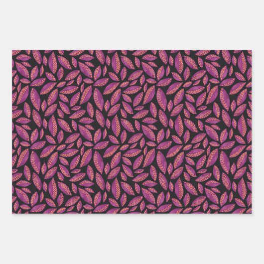 Paarse herfstbladeren inpakpapier vel (Voorkant 3)