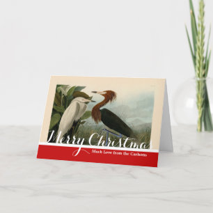Paarse Heron Audubon-vogelschilderij Feestdagen Kaart