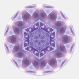 Paarse Hexagon Geometry Glow Energy sticker