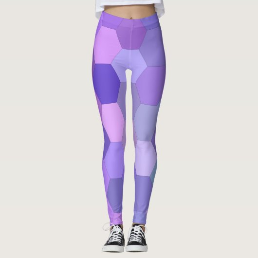 paarse hexagon leggings (Voorkant)