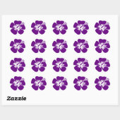 paarse hibiscus aloha bloem ronde sticker (Vel)