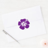 paarse hibiscus aloha bloem ronde sticker (Envelop)