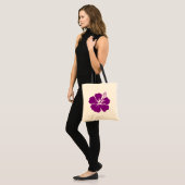 Paarse hibiscus aloha tote bag (Voorkant (model))