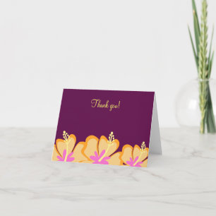 Paarse Hibiscus Bloem Gevouwen Dankkaartjes Bedankkaart