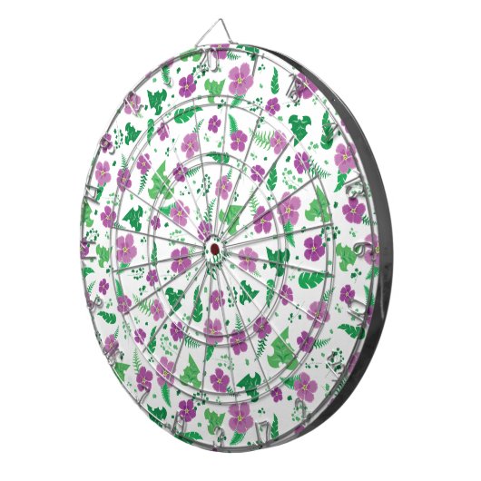 Paarse Hibiscus Dartbord (Voorkant Rechts)