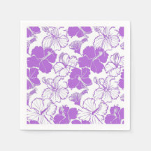 Paarse Hibiscus Hawaiian flower Pattern Napkins