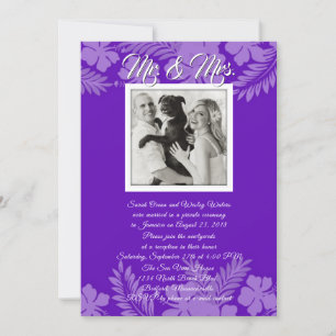 Paarse Hibiscus laat alleen foto's ontvangen Kaart