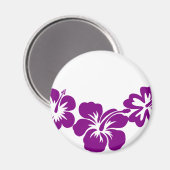 Paarse hibiscus leis magneet (Voorkant / Achterkant)