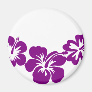 Paarse hibiscus leis magneet