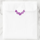 Paarse hibiscus leis ronde sticker (Tas)
