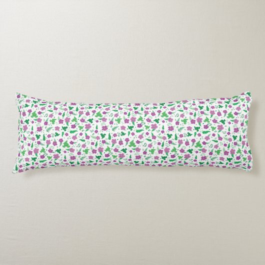 Paarse Hibiscus Lichaamskussen (Voorkant)