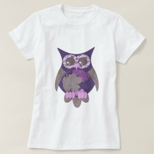 Paarse Hibiscus Owl.png T-shirt