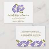 Paarse Hibiscus Reception Enclosure Cards Informatiekaartje (Voorkant / Achterkant)
