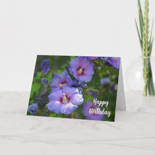 Paarse Hibiscus Verjaardag Kaart