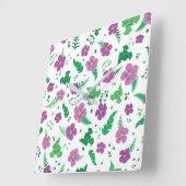 Paarse Hibiscus Vierkante Klok (Hoek)