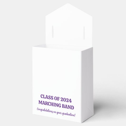 Paarse High School Band Custom Graduation Party Bedankdoosjes (Geopend)