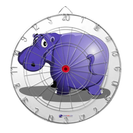 Paarse Hippo Dart Board Dartbord (Voorkant)