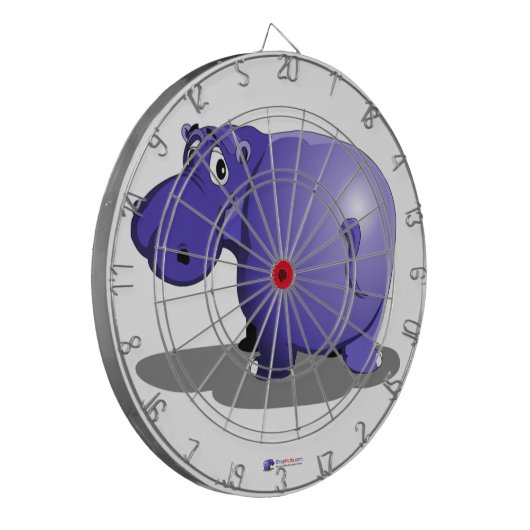 Paarse Hippo Dart Board Dartbord (Voorkant Links)