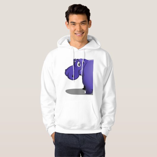 Paarse Hippo Hoodie (Voorkant volledig)