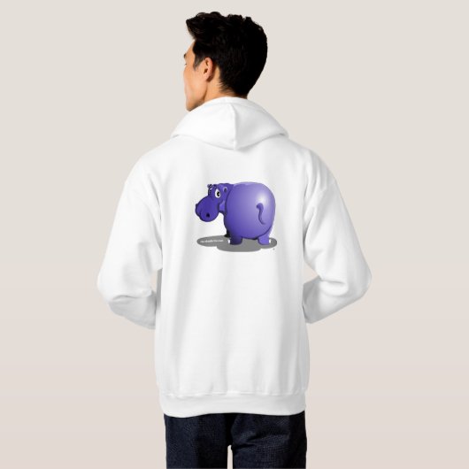 Paarse Hippo Hoodie (Achterkant volledig)