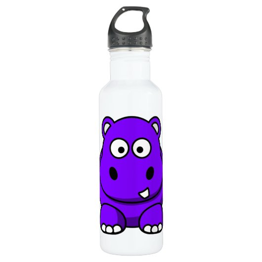 Paarse Hippo Waterfles (Voorkant)