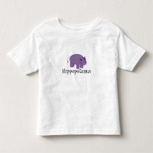 Paarse Hippopotamus Kinder Shirts (Voorkant)
