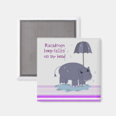 Paarse Hippopotamus Magneet (Voorkant / Achterkant)