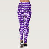 Paarse HO! HO! HO! kersttypografie Leggings (Achterkant)