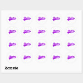 Paarse Hockey Logo Ronde Sticker (Vel)
