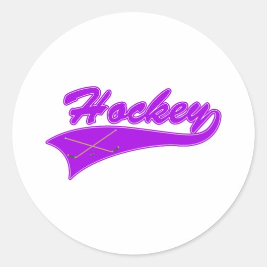 Paarse Hockey Logo Ronde Sticker (Voorkant)