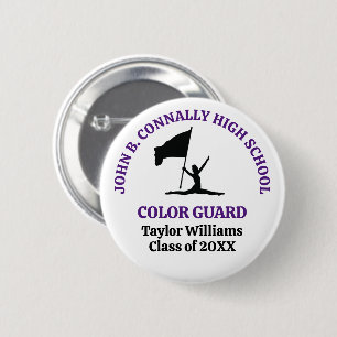 Paarse hogeschool Color Guard Persoonlijk Ronde Button 5,7 Cm