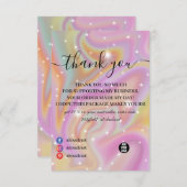 Paarse Holographic Color Shift Business Hartelijk Bedankkaart (Voorkant / Achterkant)
