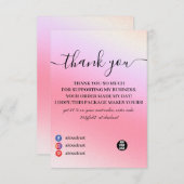 Paarse Holographic Color Shift Business Hartelijk  Bedankkaart (Voorkant / Achterkant)