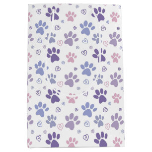 Paarse Hond Poot Medium Cadeauzakje
