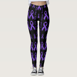 Paarse Hope Faith Sterke Courage.. Epilepsy Leggings